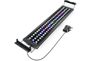 Honpal 10W 700 lumen Luce per acquario a LED con timer, lampada per acquario con supporto regolabile, per acquario d'acqua dolce/marino da 40-60 cm…