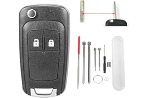 VAILIKEY 2 Tasten Klappschlüssel-Fernbedienungsgehäuse für Vauxhall Opel Corsa D Meriva B Vauxhall Corsa E Mit Werkzeuge zum Entfernen von Stiften (2 Tasten)