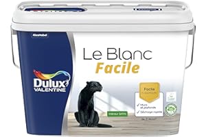 Dulux Valentine Le Blanc Facile - Peinture Intérieure Murs, Plafonds, Boiseries - Facile à appliquer - Satin Blanc 5 L