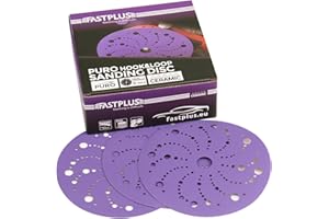 FASTPLUS Lot de 50 feuilles de papier abrasif 150 mm Grain 120 pour applications de carrosserie, ponçage du bois, ponçage de métal nu