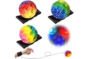 LUKIUP Ball, Multicoloured Galaxy Space Moon Ball, 7 cm High Jumping Rubber Ball, Banging Noise Making Jumping Ball for Children, Interactive Stress Relief Toy for Children, Outdoor