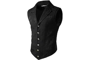 VATPAVE Gilet da uomo vittoriano steampunk gotico