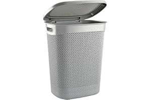 7H SEVEN HOUSE Cesto de Ropa Alto Rectangular con Tapa 52 Litros 7house