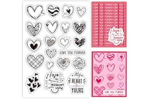 ‎GLOBLELAND GLOBLELAND Herz Liebe Klare Stempel Für Karten Machen Valentinstag Hintergrund Silikon Klare Stempelsiegel Transparente Stempel Für DIY Scrapbooking Fotoalbum Tagebuch Heimdekoration