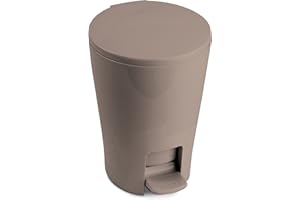 Tatay Papelera Baño con Pedal Diabolo 5L | Interior Extraíble con Asa | Diseño Práctico y Fácil de Limpiar | Plástico de Gran Resistencia | 19 x 21 x 28,2 cm – Visón