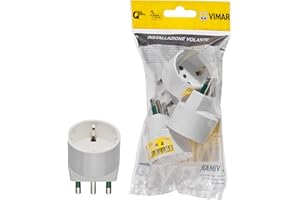 Vimar FP00303.B Adattatore semplice SICURY 250 V~ 3 pezzi, spina grande 2P+T 16 A standard IT tipo S17, presa 2P+T 16 A standard IT tipo P30