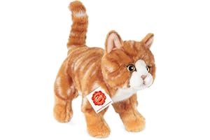 HERMANN TEDDY Teddy Hermann 90682 kot 20 cm, przytulanka, pluszowa zabawka, czerwony tygrys, z wypełnieniem z recyklingu