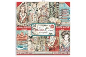 Stamperia International Stamperia Bloc de scrapbooking double face Sir Vagabond au Japon Couleurs mélangées 15,2 x 15,2 cm