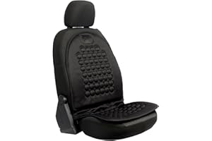 +PWR Car Parts Funda Respaldo de Asiento Ergonómico Negro Universal. Fácil y Cómodo. para Conductores Habituales.