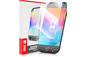 BRHE Protector de pantalla para Nintendo Switch 2 2025, funda de vidrio templado para Nintendo Switch 2, accesorios de funda de transporte de viaje, protectores de pantalla para Switch 2