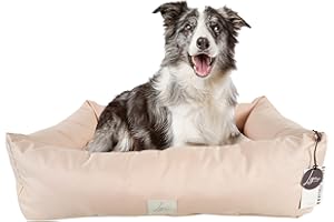 Ligo Buddy-Cuccia per cani Lettino per cani idrorepellente antigraffio,realizzata in Italia.Cuscino per Cane tessuto impermeabile robusto per interno ed esterno. (M/L: 85 X 70 cm, BEIGE)