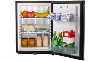 Smad 12V Campervan Fridge, 2 Way Fridge for Car, Van, RV, 0-10°C, Silent, 40L, 12V, 220V, Black