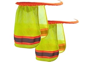 NYBHYJKA 2 Piezas Parasol para Casco Duro Parasol De Seguridad para Casco Parasol Casco Seguridad Protector Solar para Casco Obra Protector Casco De Seguridad Protector De Cuello Parasol Raya Reflectante