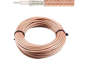 urcianow RG316/U Cavo coassiale 50ft/15.24m a bassa perdita RG316u filo coassiale 50Ohm flessibile cavo coassiale leggero per il fai da te CCTV video integrato applicazioni di sicurezza di cablaggio