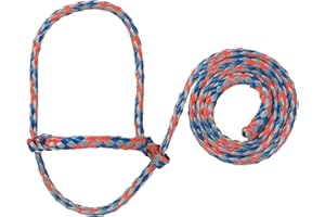 Weaver Leather Livestock Poly Rope Sheep Halter, Blue/Orange/Gray,