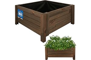 KOTARBAU® Pot de Fleurs Jardinière Bois Extérieur de 60 x 60 cm Marron |Boîte de Jardin pour l'Extérieur |Bac Bois à Fleurs |Jardinière Bois Extérieur |Support pour Plantes de Balcon |Jardinière Bois