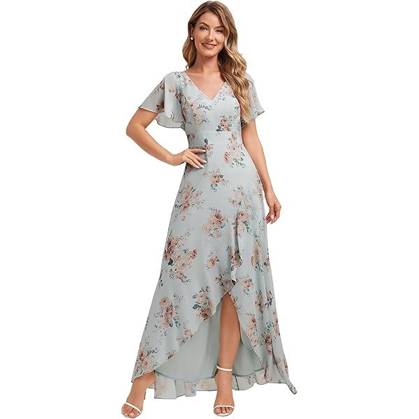medeshe women's chiffon floral holiday beach bridesmaid maxi dress sundress MedeShe Printed Floral Chiffon Maxi Dress Summer Holiday Sundress (Length: 125cm, Orange Lily) at Amazon Women's Clothing store