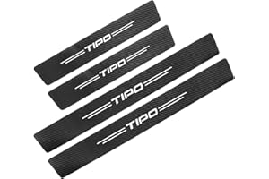 SYMILOV Autocollants Protection Seuil Porte de Voiture pour FI-at 500 Punto Panda Tipo, 4 pièces Accessoires de décoration de Plinthes Auto en Fibre Carbone de Anti-Rayures, Tipo