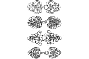 ABVSDU 4 Pieces Vintage Sweater Clips, Sweater Clips for Cardigans to Hold Sweater Together, Shawl Collar Clasp Dress Shirt Brooch Clip&Dress Clips Back Cinch, Metal, no gemstone