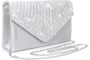 Pardofelis Abendtasche Damen Clutches, Clutch Glitzer Satin, Abendkleid Clutch Bag mit Abnehmbarer Kette Cross Body Bag, Elegante Kristall Diamant Abendtasche für Hochzeit Prom Party
