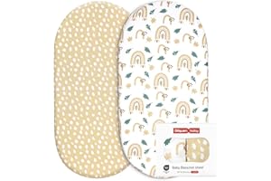 GLLQUEN BABY Lot de 2 draps-housses pour bébé - Certifié Öko-Tex 100 - Housse de berceau - Housse de matelas - 81 x 41 x 8 cm - Drap-housse pour poussette, berceau, couffin (Glod)