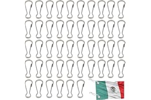Liwein Crochets de Drapeau 50mm Crochet à Clip pour Mât de Drapeau Clip de Mât de Drapeau en Acier Inoxydable Métal Crochets à Ressort pour Drapeau à Œillets Porte-Clés Corde à Linge-100 Pcs