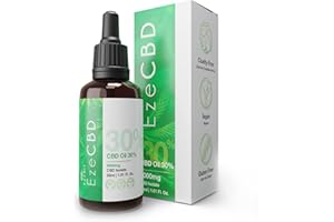 Ezero Aceite Cbd 30% y 9000 Mg Cannabidiol - Cbd Oil - Aceite De Cañamo - Aceite Cdb - 0% Thc - Certificado Bio, Natural Y Vegano - Cbd Isolate - 30 ml - (30%)