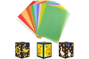 Faccito Transparentpapier für Laternen DIN A4 in 10 Bunten Farben 100 g pro Quadratmeter Pergamentpapier A4 Bedruckbare Architektenpapier Sankt Martin Lampionumzug Laternenlauf Basteln (40 Stück)