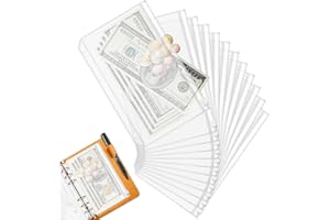 Abnaok A7 - Archivador de bolsillo transparente, 12 unidades de 6 agujeros para archivadores de plástico, apto para personas que estudian y trabajan para almacenar objetos