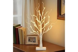 EAMBRITE Christmas Twig Tree Lighted Birch Tree Battery Powered Tabletop Tree Decorations for Home Mantle Party Christmas Decorations (22 Inch)