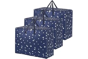 SUOHINAO 105L Extra Large Clothes Storage Bags,Large Moving Bags for Bedding,Heavy Duty Storage Bags for Moving House