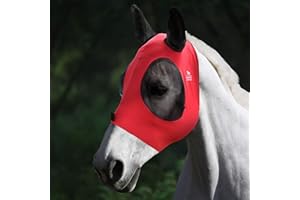 Harrison Howard Masque anti-mouches extensible super confortable, grand espace pour les yeux, protection UV, doux pour la peau et respirant, rouge lave