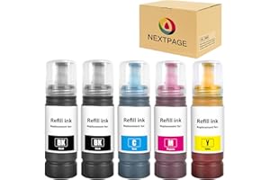 NEXTPAGE Ink Bottles Compatible with ink refill bottles ET-1810 ET-2710 ET-2711 ET-2712 ET-2714 ET-2720 ET-2721 ET-2810 ET-2812 ET-2820 ET-4700 ET-4800 Printer 2BK 1CMY