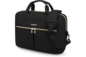 bagsmart Laptop Bag, 15.6 Inch Briefcase for Women Large Laptop Case Computer Bag Office Travel Business (15.6 inch-Black)