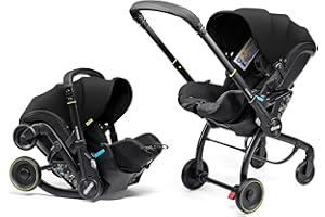 Doona X Baby Car Seat & Travel Stroller Nitro Black - Convertible 0+ Car Seat and Pram with 3 Recline Positions - Ergonomic Pushchair and Travel System - ISOFIX Base Sold Separately