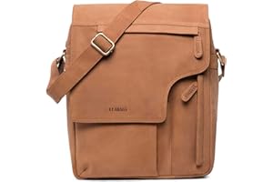 LEABAGS Torba na ramię dla mężczyzn i kobiet | Torba na laptopa z prawdziwej skóry do 13" | Torba na ramię | Torba na ramię | Torba robocza