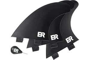 Eisbach Riders Sustainable Surfboard FCS/Future Thruster Fin Set with Fin Key (Size G5 Medium) - Made in Germany from Recycled Plastic