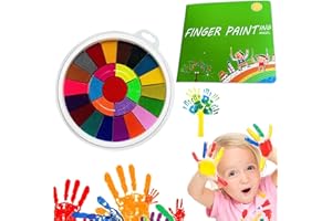 JAONLD Fingerfarben Kinder Ungiftig,Waschbares 25-Farben-Set mit Kleinkindfreundlichem Kunstbuch,Fingerfarben Kinder Sauberes Fingermalen Malfarben Kinder Ideal für Kreativen Spaß