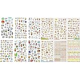 Alimitopia Adhesive Sticker,12 Sheets Kawaii Cartoon Cat Charactor DIY Transparent Decorative Paster Ornament Mark