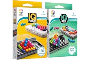 Ludilo Smart Games - Iq Puzzler Pro + Iq Six Pro | Gry Planszowe Dla Dzieci 8 Lat | Gry Logiczne dla Dzieci | Gry Edukacyjne 8 Lat | Gry Podróżujące dla chłopców, Wielobarwny