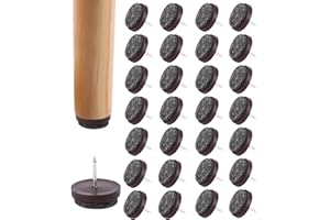 HUIFOO 66 Piezas Clavo de Almohadilla de Mueble,Tacos para Sillas,Protectores para Patas de Mesa 22mm,Tacos sillas,Tacos de Fieltro con Clavos para Muebles de Madera Patas de Silla(Marrón)