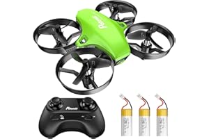 ‎POTENSIC Potensic Mini Drohne für Kinder und Anfänger mit 3 Akkus, RC Quadrocopter, Mini Drone mit Höhenhaltemodus, Start/Landung mit einem Knopfdruck, Kopflos Modus, Spielzeug Drohne Helikopter A20 Grün