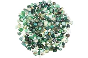 YiYa Green Agate Stone Tumbled Stones Gemstone Natural Crystal Quartz for Home Decoration Vase Filler Swimming Pool Bottom Potted Bottom Decoration (About 1.5 lb (680g)/Bag)