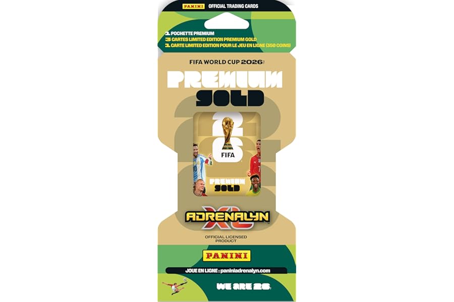 FIFA World Cup 2026 Trading Cards Game Blister Premium Gold (1 Premium Pouch + 4 Exclusive Limited Edition Cards)