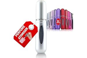 La Lune Perfume Atomiser Refillable Perfume Travel Bottle Atomiser Spray Bottle 5 ml and 15 Colors best for Travel, Party or Work (Silver (Matt))