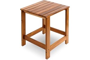 Utoplike Teak Outdoor Side Table for Patio, Pool Coffee Accent Table, Wood End Tables for Garden, Backyard, Bed, Living Room, Couch