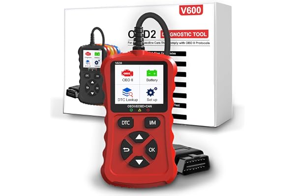 OBD2 Scanner Code Reader Dispositif de Diagnostic Automatique, Lecteur Automatique de Code d'erreur pour Tous Les véhicules OBD II/EOBD Outil de Diagnostic avec Lecture de mémoire d'erreur, Rouge