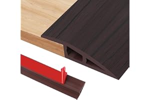 ZTVOWTO 100cm*5cm Barre de Seuil de Rattrapage de Niveau, Barre de Seuil en PVC pour des Hauteurs de 7 à 10mm, pour Tapis, Sols, Seuils de Porte et Bords(A5010,Grain de Noyer Noir)