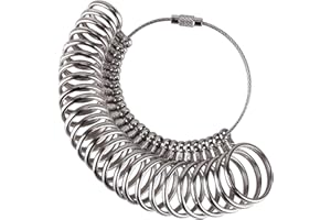CALORS VITTON Meowoo Gauge Rings Finger Ring Sizer Gauge for UK Rings Finger Mandrel Gauge (Metal Ring)