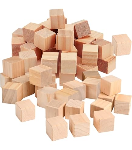 5 Stück Blanko Holzwürfel – Natürliche Leere Würfel Mit Abgerundeten Ecken Für Bastelprojekte (1–6 Cm)